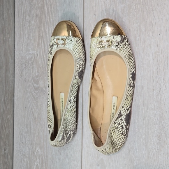 Diane Von Furstenberg Women Leather Snake print Loafer Ballet shoes sz 8.5M - Picture 2 of 12